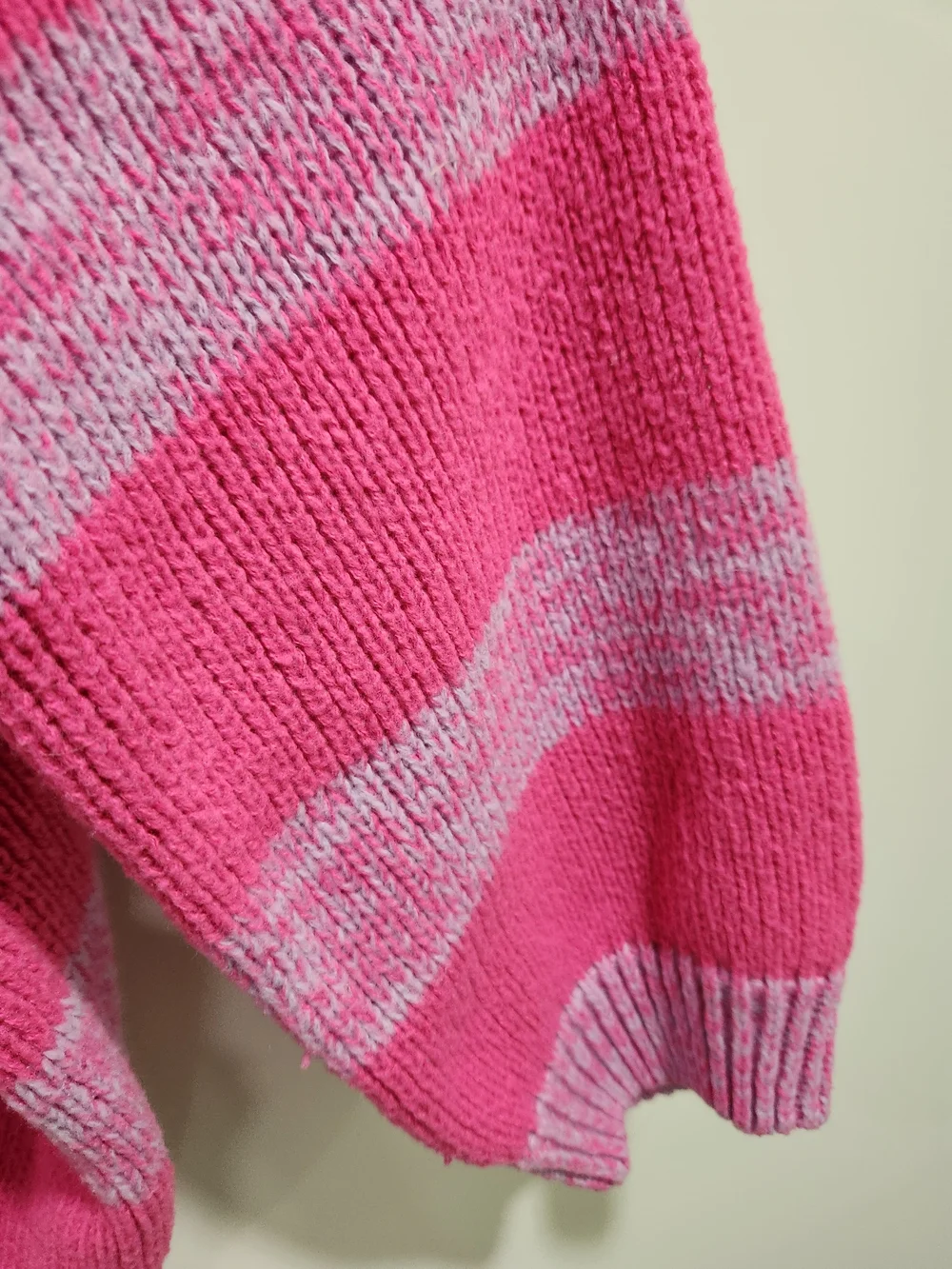 Striped Pink Button-Front Oversized Cardigan Sweater